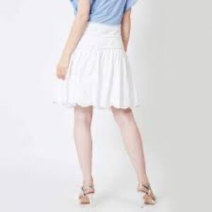 GAP Embroidered Fully Lined Midi Skirt White 4 Tall